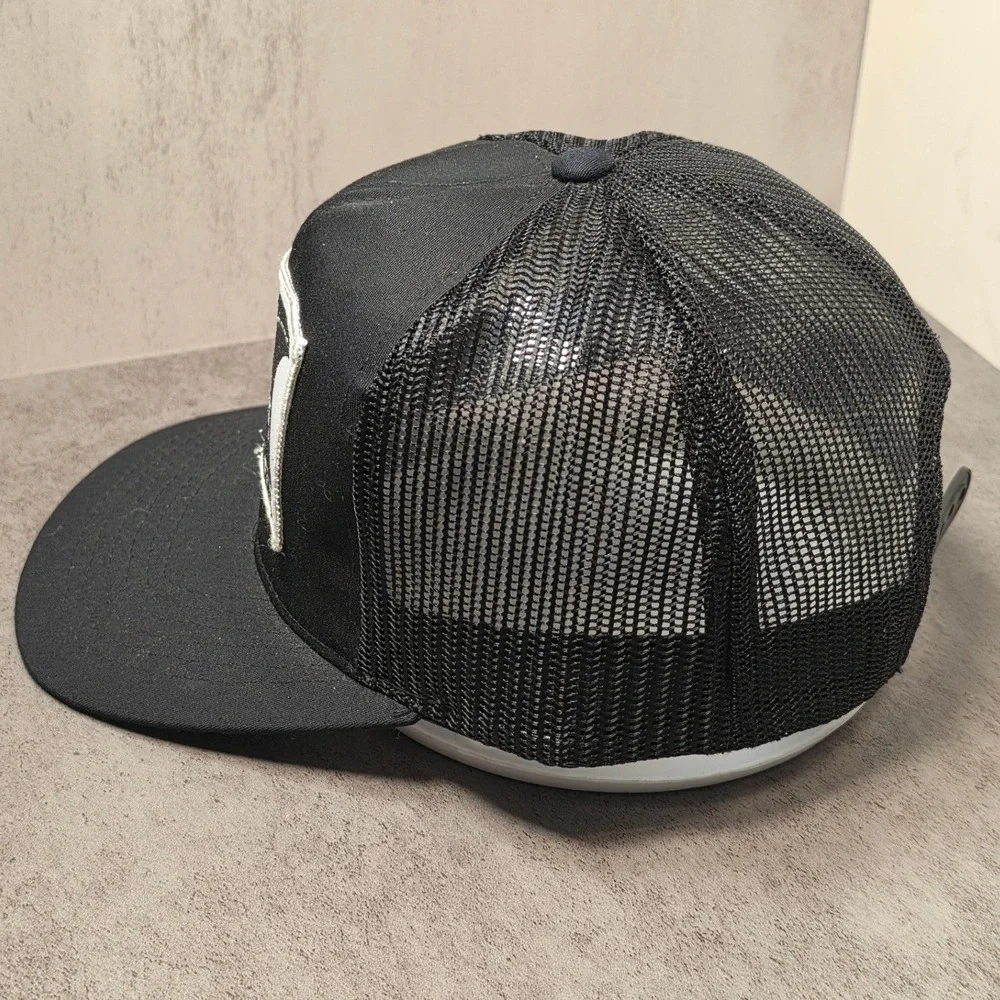 Premark Flint Trading Inc Black Trucker Hat Snapback Mesh Cap Yupoong